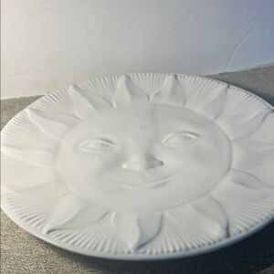 White Sun Face Decorative Serving Platter